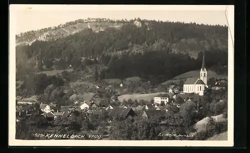 AK Kennelbach, Teilansicht mit Kirche