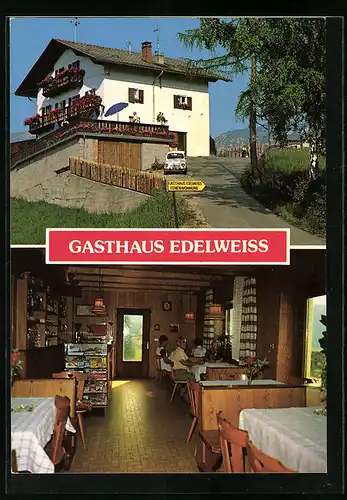 AK Steinegg-Mitterstrich, Gasthaus Edelweiss, Innenansicht