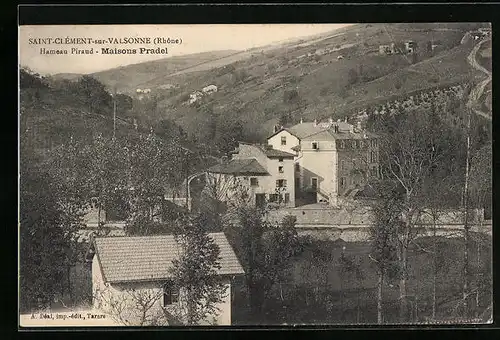 AK Saint-Clément-sur-Valsonne, Hameau Piraud, Maisons Pradel