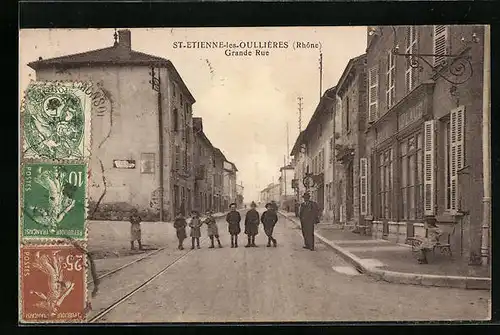AK St-Étienne-les-Oullières, Grande Rue, Strassenpartie