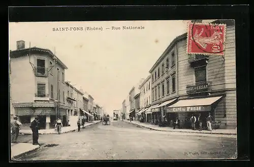 AK Saint-Fons, Rue Nationale, Strassenpartie