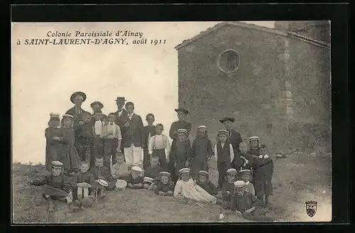 AK Saint-Laurent-d`Agny, Colonie Paroissiale d`Ainay 1911