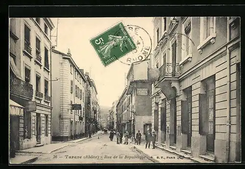 AK Tarare, Rue de la République, Strassenpartie