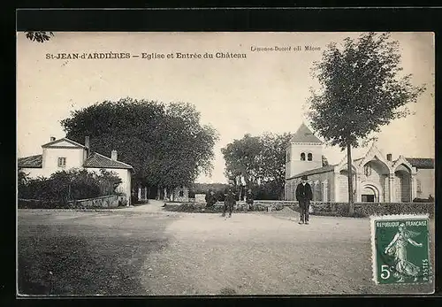 AK St-Jean-d`Ardières, Eglise et Entrée du Château