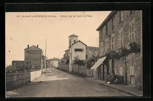 AK Saint-Jean-la-Bussière, Entrée par la Route de Thizy