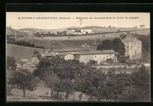 AK St-Genis-l`Argentière, Hameau de Gouttenoire et Villa St-Joseph