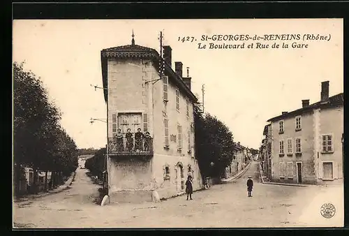 AK St-Georges-de-Reneins, Le Boulevard et Rue de la Gare