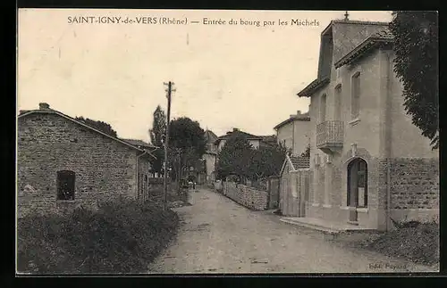 AK Saint-Igny-de-Vers, Entrée du bourg par les Michels