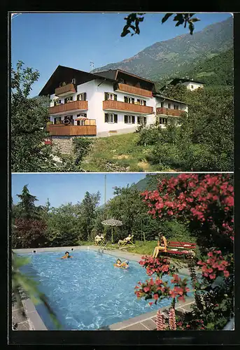 AK Naturns bei Meran, Hotel Garni Oberreindlhof, Schwimmbecken