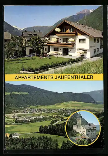 AK Gais /Taufertal, Pension Jaufenthaler, Wiesenweg 3, Burg, Teilansicht