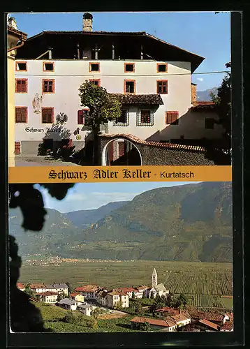 AK Kurtatsch, Gasthof Schwarz Adler Keller, Teilansicht