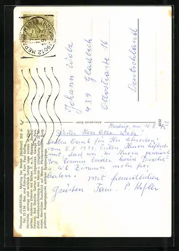 AK Marling bei Meran, Pension Hubertus, Innenansicht, Schwimmbecken