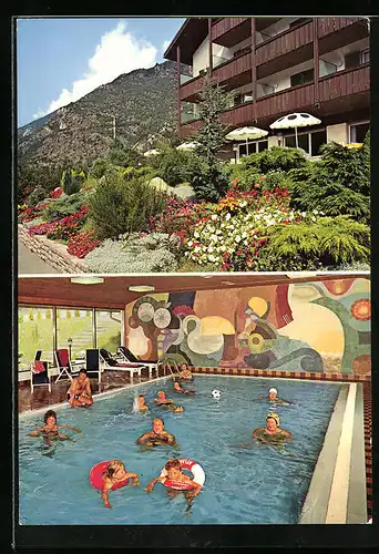 AK Naturns bei Meran, Hotel Lindenhof, Schwimmbad