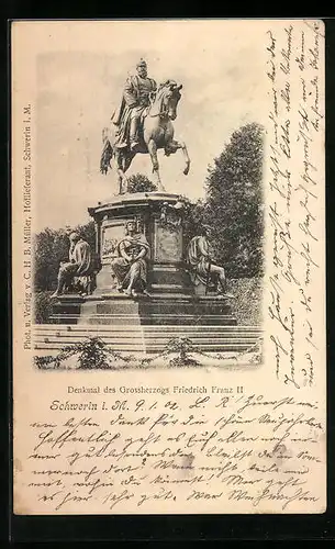 AK Schwerin, Denkmal des Grossherzogs Franz II.