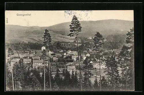 AK Georgenthal, Ortsansicht aus der Vogelschau