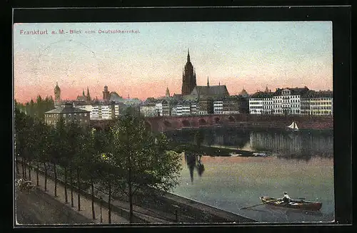 AK Frankfurt a. M., Blick vom Deutschherrnkai