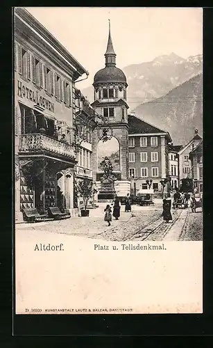 AK Altdorf, Platz und Tellsdenkmal