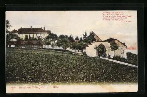 AK Bürgeln a. d. Höhe, Blick zum Schloss