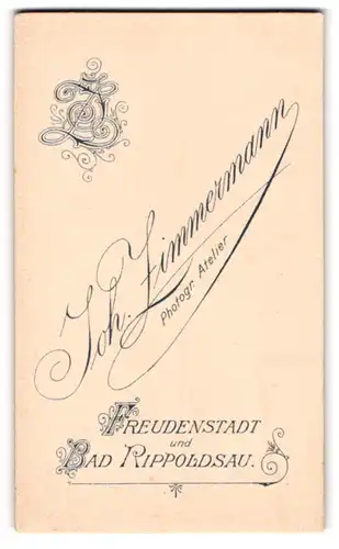 Fotografie Joh. Zimmermann, Freudenstadt, Monogramm des Fotografen