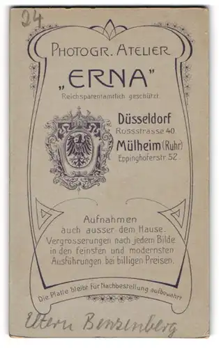 Fotografie Erna, Düsseldorf, Wappen mit Adler und Krone