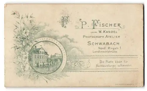 Fotografie P. Fischer, Schwabach, Nördl. Ringstr. 1, Ansicht Schwabach, Partie am Ateliersgebäude mit Vorgarten