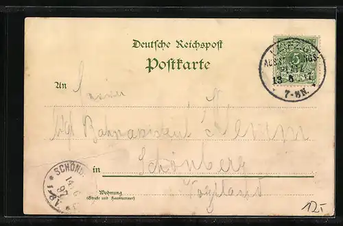 Lithographie Leipzig, Sächsische-Thüringische Industrie-u. Gewerbe-Ausstellung 1897, Ausstellungsgelände, Wappen