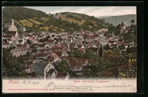 AK Ruhla, Blick vom Hotel Landgrafen
