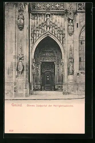 AK Gmünd, Oberes Südportal der Heiligkreuzkirche