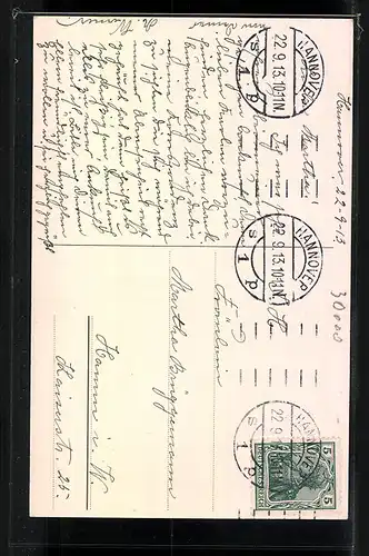 AK Hannover, Hölty-Denkmal mit Park