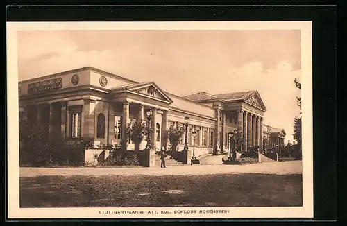 AK Stuttgart-Cannstatt, Kgl. Schloss Rosenstein mit Park