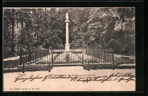 AK Tegel, Ruhestätte der Familie von Humboldt