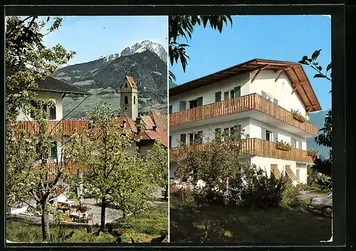 AK Marling b. Meran, Gasthaus Olga mit Terrasse