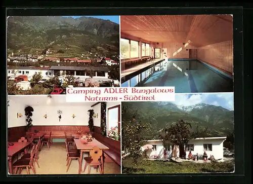AK Naturns, Camping Adler Bungalows mit Schwimmbad