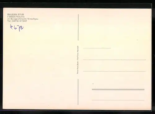 AK Naturns, Bauern Stub im Burggrafenamt, Musiker mit Gitarre