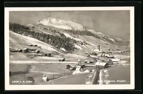 AK Lech a. A., Ortsansicht im Schnee