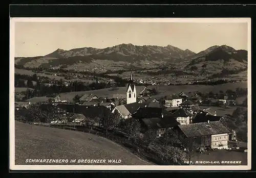 AK Schwarzenberg, Ortsansicht mit Kirche