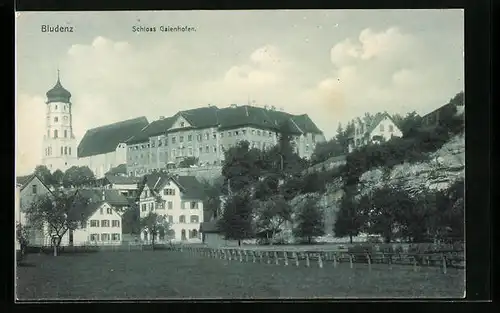 AK Bludenz, Schloss Gaienhofen mit Feldern