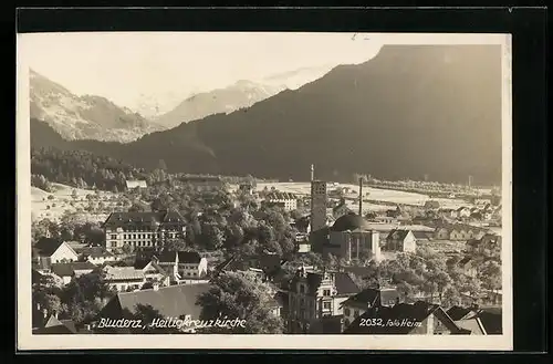 AK Bludenz, Ortsansicht mit Heiligkreuzkirche