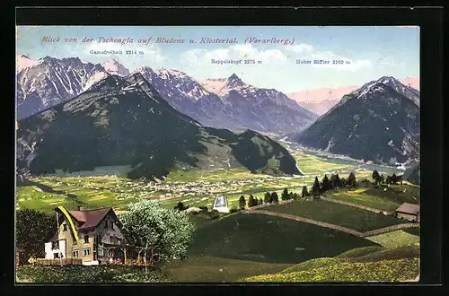 AK Bludenz, Ortsansicht von der Tschengla
