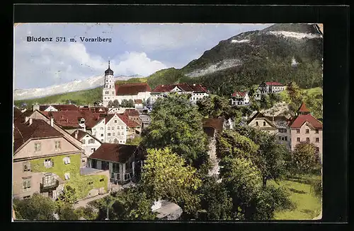AK Bludenz, Ortsansicht mit Kirche