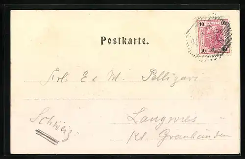 AK Bludenz, Ortsansicht mit Bürserschlucht