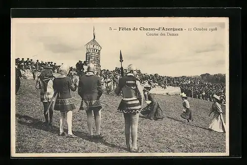 AK Chazay-d`Azergues, Fetes de Chazey-d`Azergues 1908 - Course des Dames