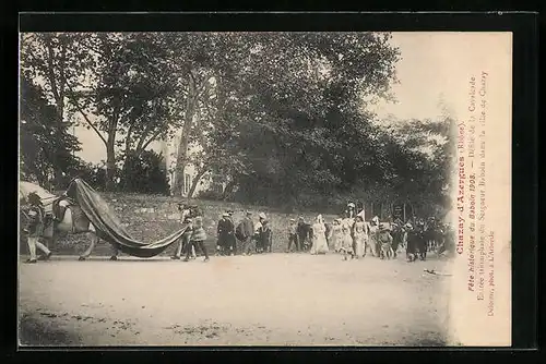 AK Chazay-d`Azergues, Fete historique du Baboin 1908 - Defilé de la Cavalcade