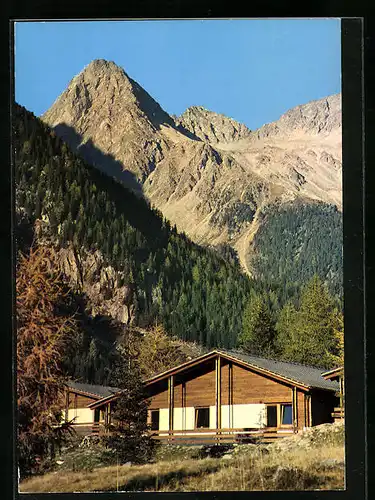 AK Antholz, Blick zum Restaurant mit Bergpanorama