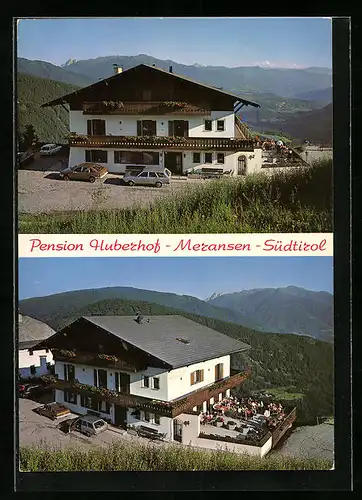 AK Meransen, Pension Huberhof mit Sonnenterrassen