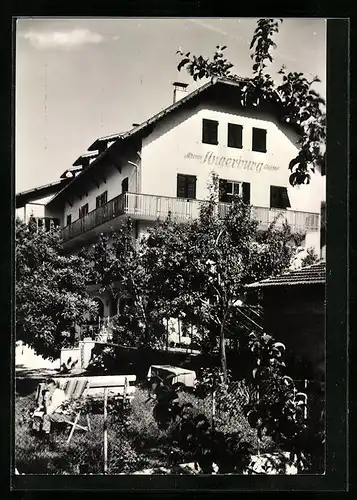 AK Eppan, Pension Garni Angerburg mit Garten