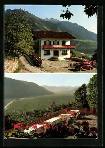 AK Marling b. Meran, Pension Enzian mit Terrasse