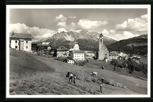 AK Deutschnofen, Ortsansicht gegen Latemar