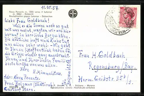 AK Deutschnofen, Ortsansicht gegen Latemar