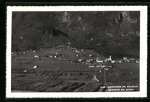 AK Andrian b. Bozen, Ortsansicht mit Bergpanorama